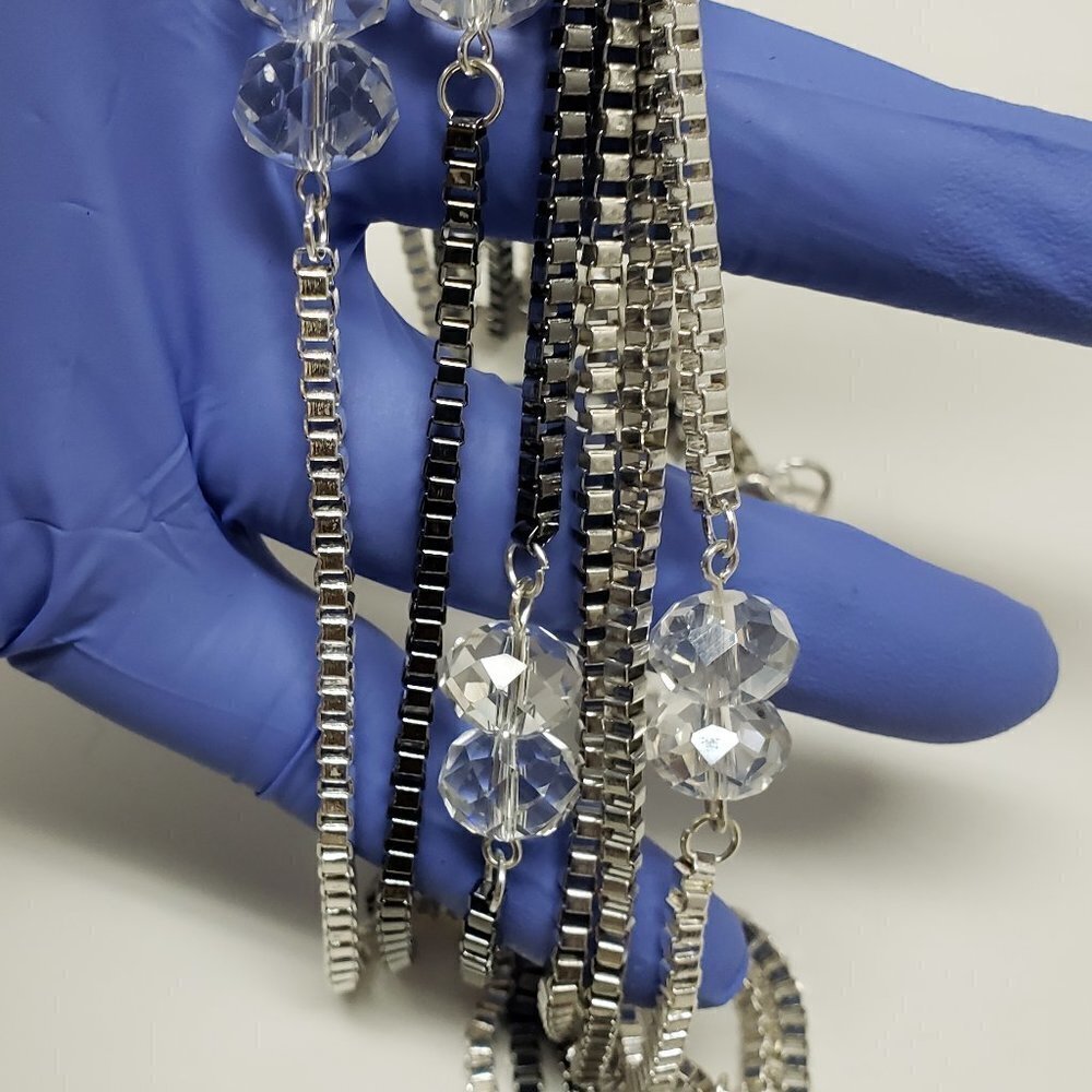 BALLET, Polished  34 inches Multi-strand  3 metals beaded long Necklace - Picture 5 of 7